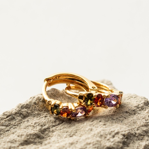 Rainbow Sleeper Earrings | Gold