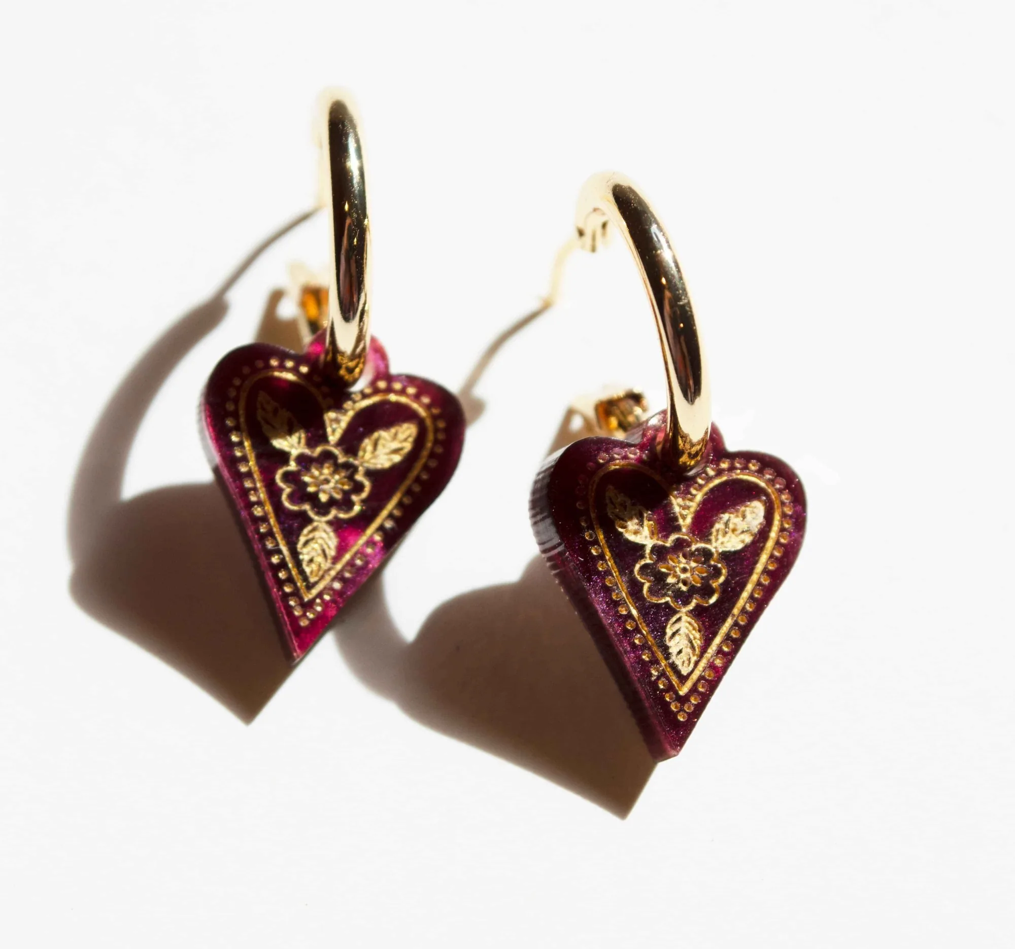 Boho Heart Hoop Earrings 