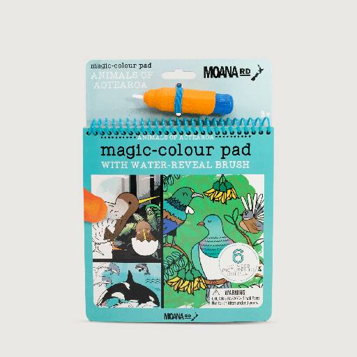 Magic-colour Pad with Water-reveal Brush - Animals of Aotearoa