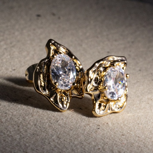 Earrings | Rough Diamond Stud | Gold